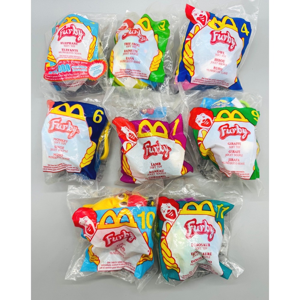 McDonalds Furby Soft Toy Lot of 8 2000 Tiger Electronics Sealed